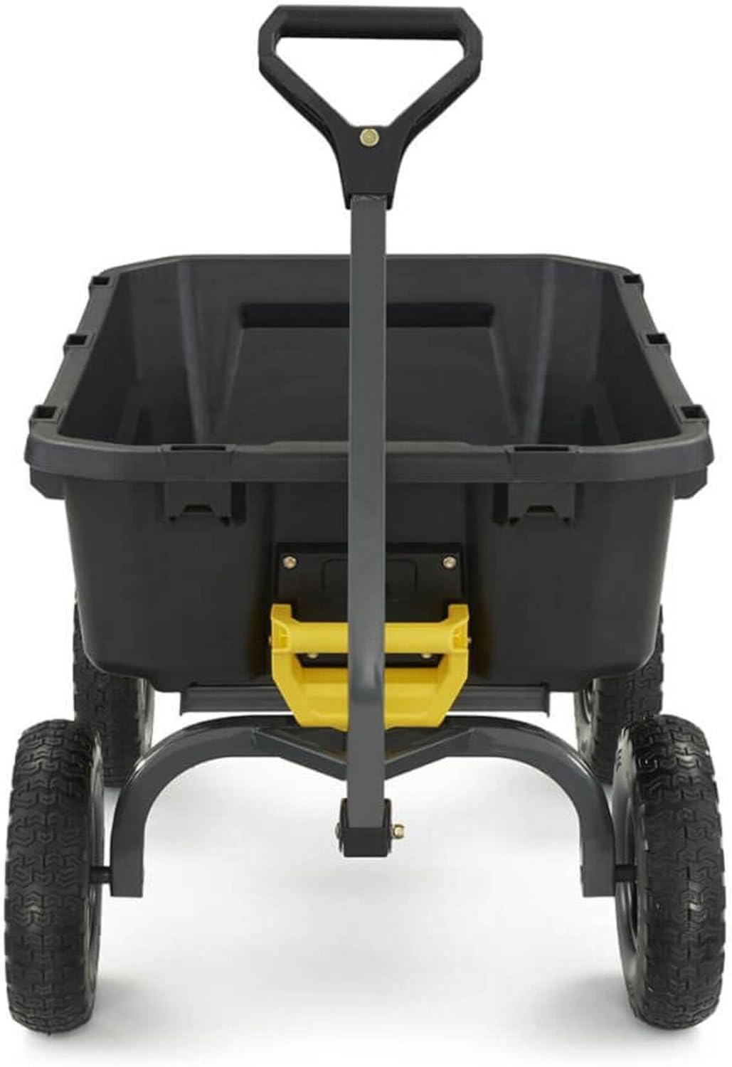 7-Cubic-Foot Poly Dump Garden Cart with No-Flat Tires, 1,200-Lb. Capacity, Black
