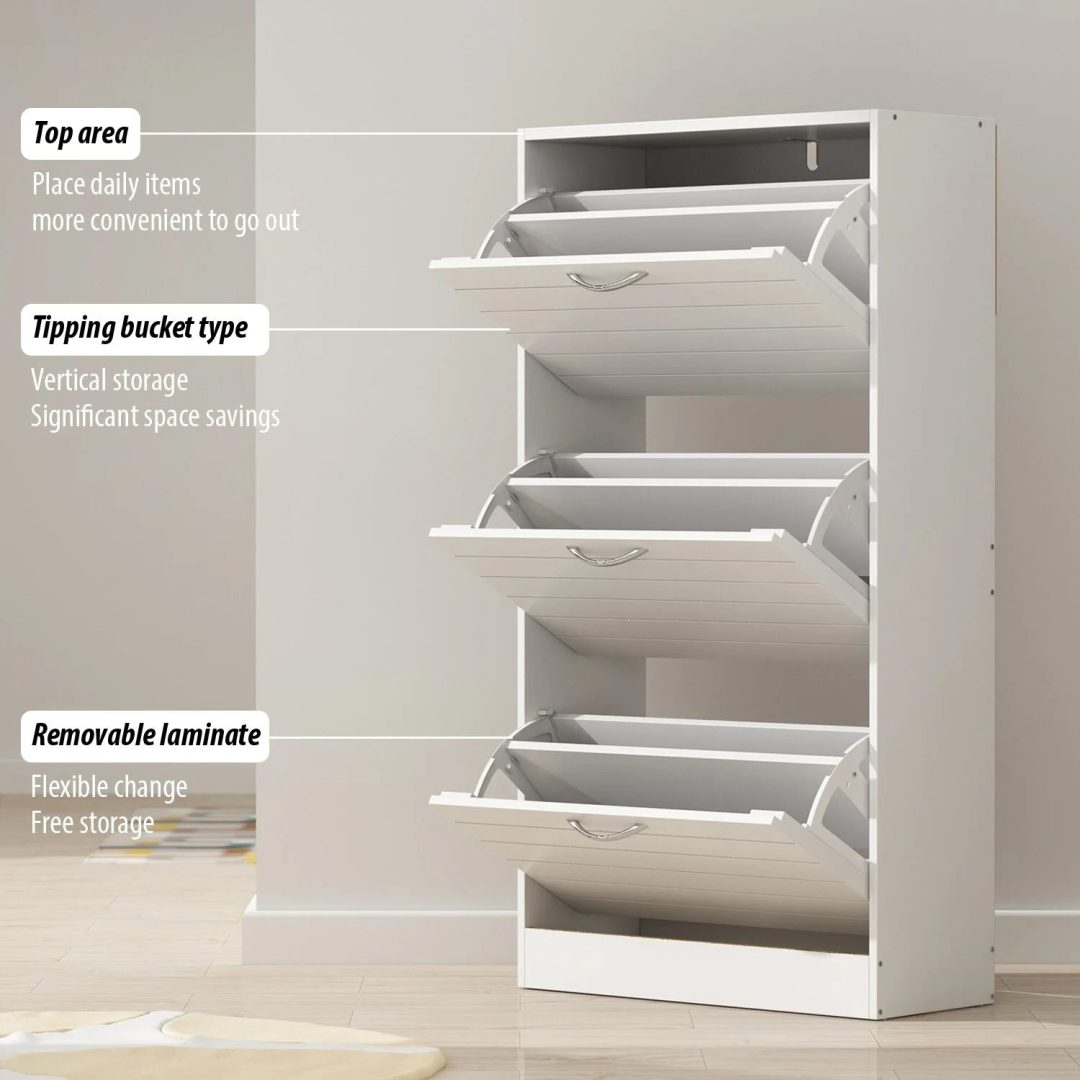 ZenVora Modern Shoe Storage Cabinet for Entryway and Hallway, Space-Saving Shoe Organizer