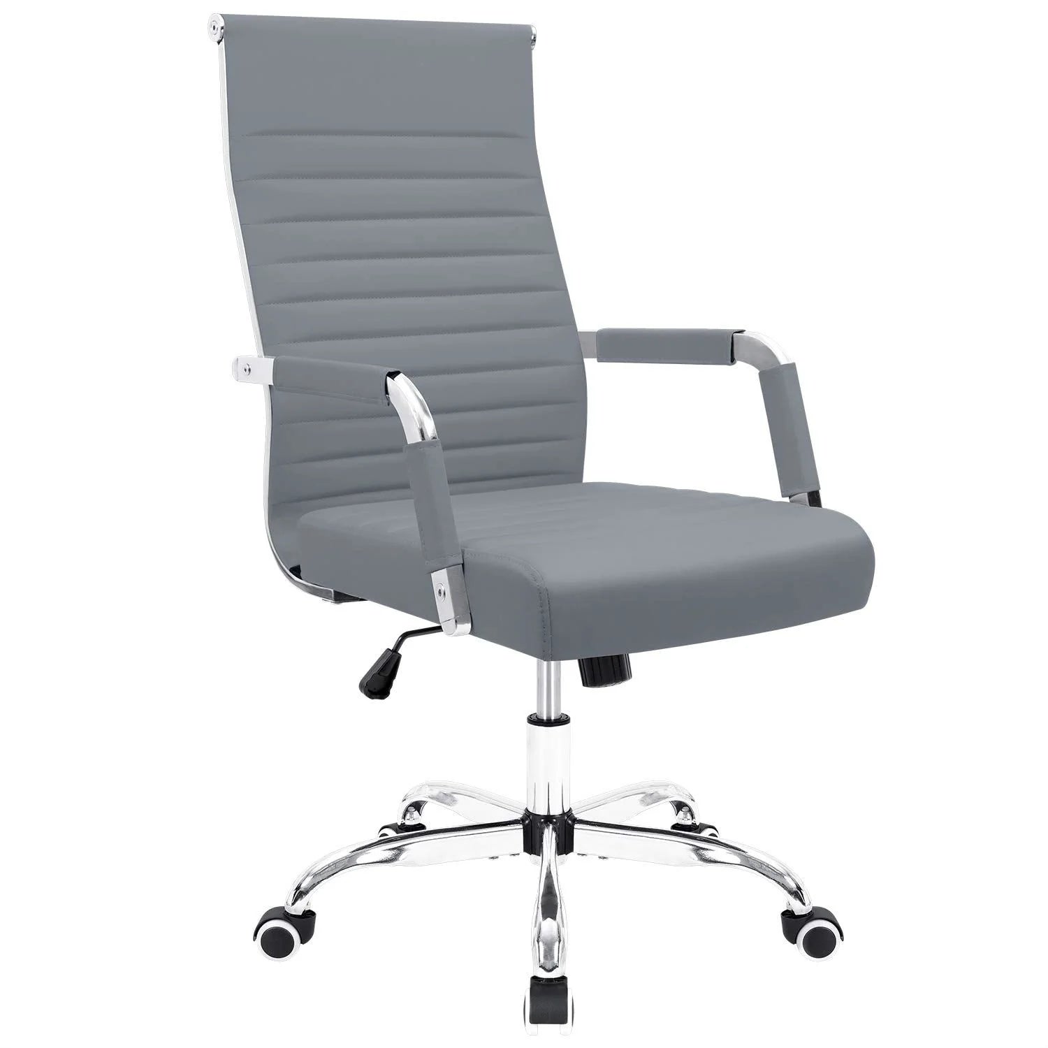 ZenVora Ergonomic Ribbed Office Chair, Modern Computer Desk Chair with Comfortable Upholstered Seat for Home and Office