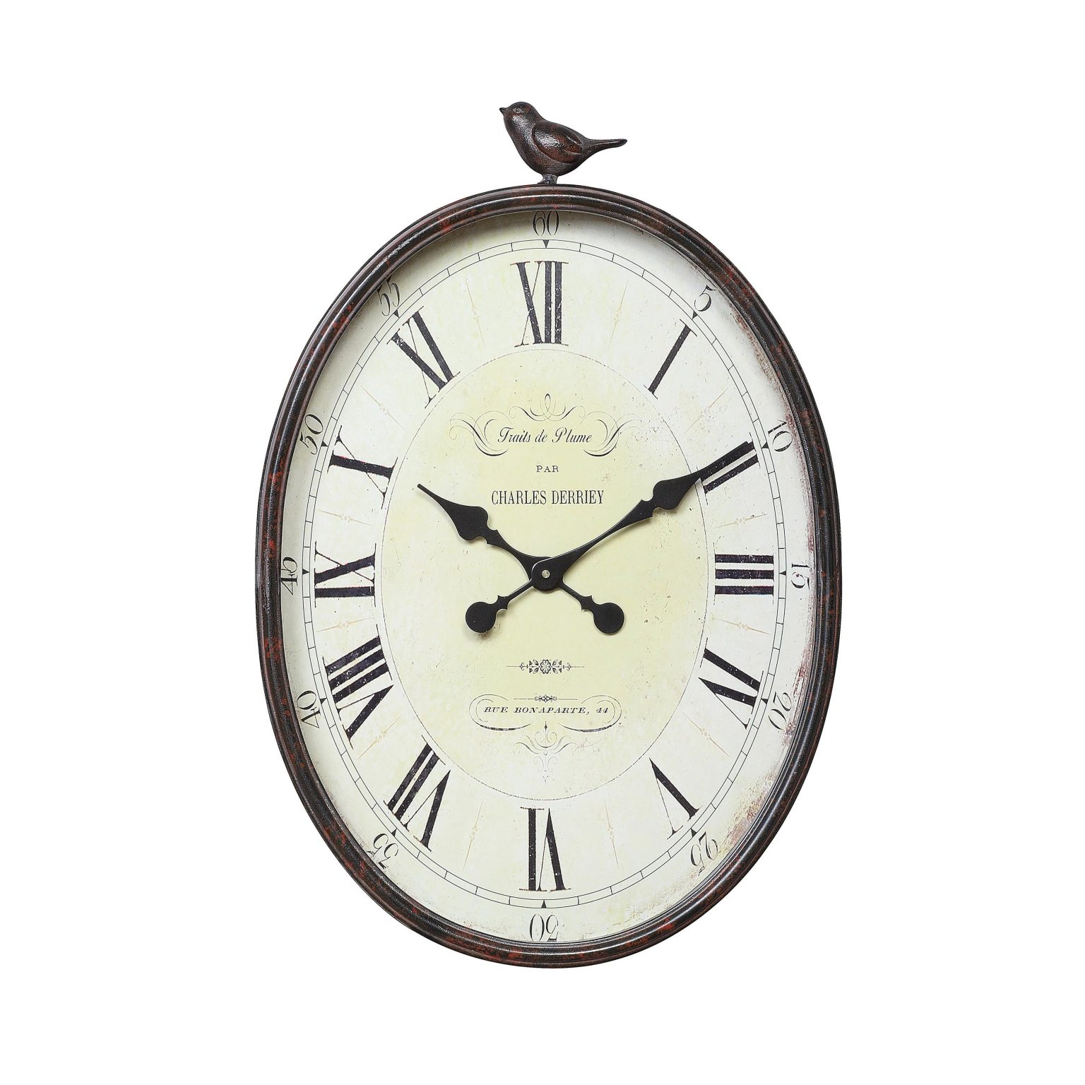 Metal Wall Clock with Bird Design, Decorative Vintage Hanging Clock for Living Room, Bedroom and Home Decor