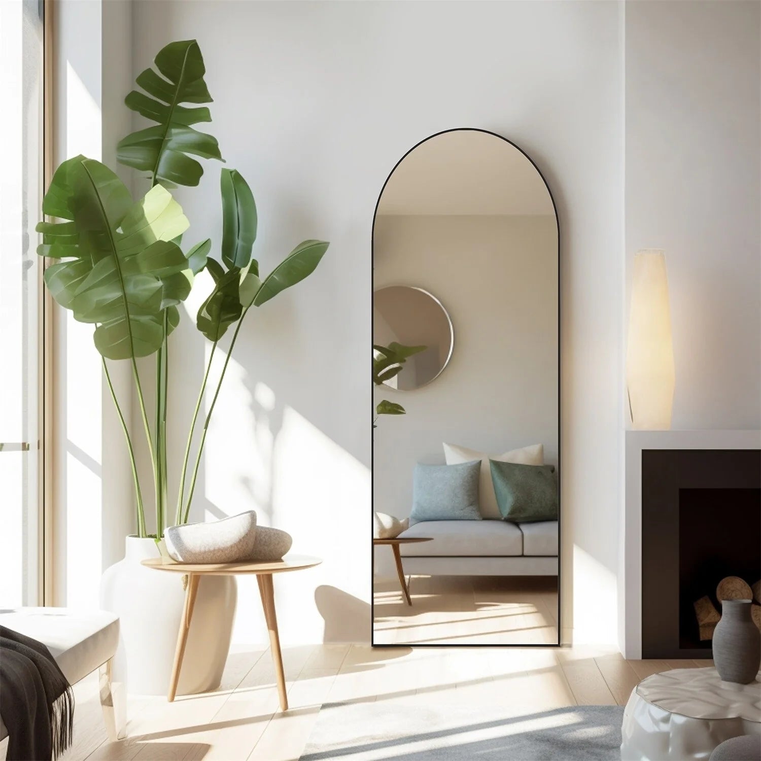 ZenVora Full Length Mirror with Stand, Aluminum Alloy Frame Full Body Floor Mirror for Bedroom and Cloakroom