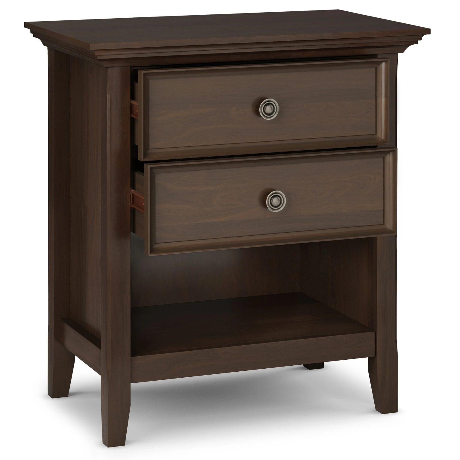 ZenVora 24 Inch Wide Solid Wood Nightstand, Bedside Table and Bedroom End Table