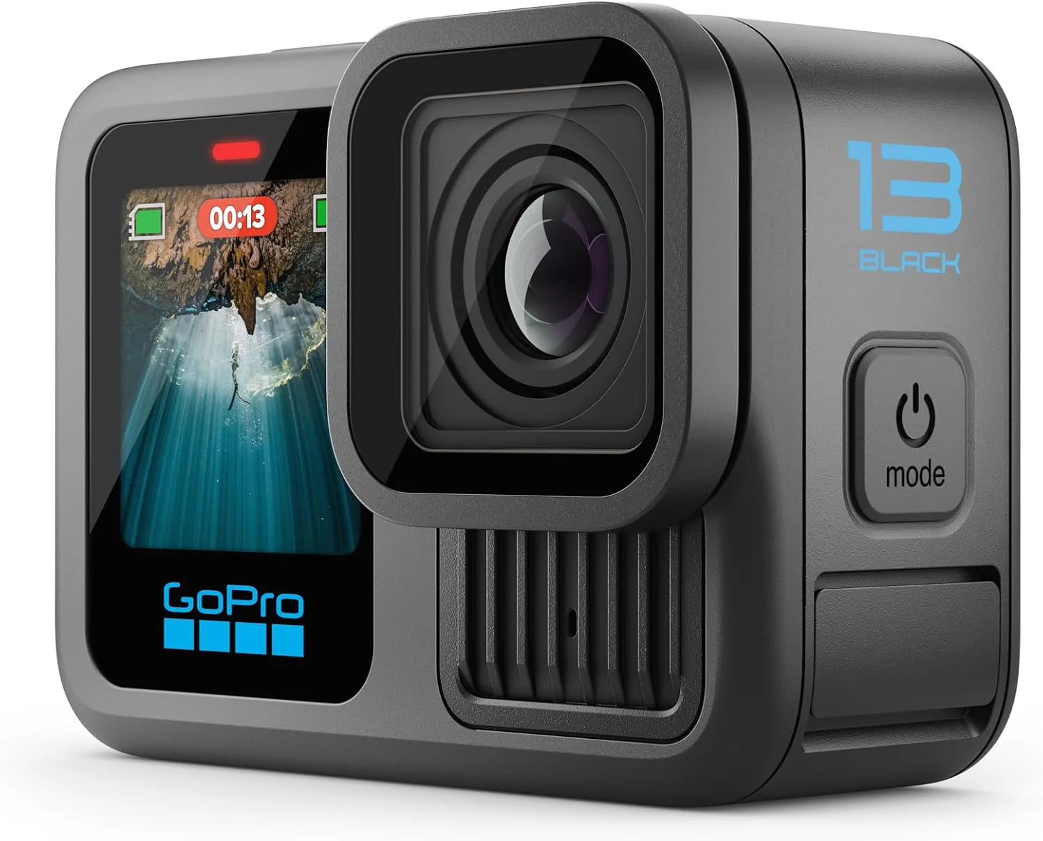 ZenVora Waterproof Action Camera, 5.3K 60FPS Video, 27MP Photos, Wide-Angle Lens Compatibility, Black