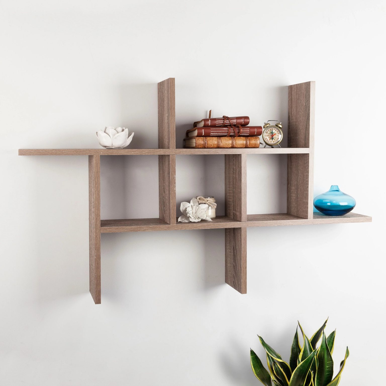 ZenVora Cantilever Floating Wall Shelf, Modern Decorative Display Shelf for Living Room, Bedroom and Home Storage