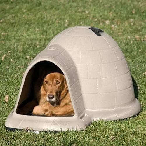 ZenVora XL Igloo Dog House for 90–125 Lb. Dogs, All-Weather Pet Shelter, Made in USA