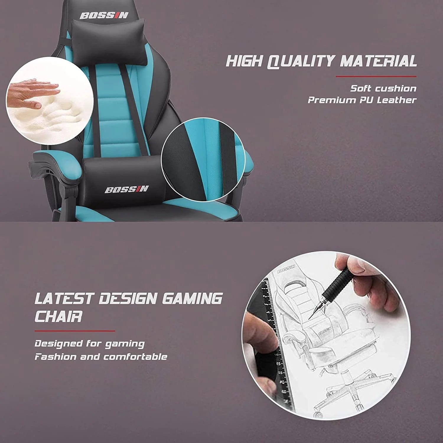 ZenVora Racing Style Gaming Chair, 300 lbs Big and Tall High Back Computer Chair