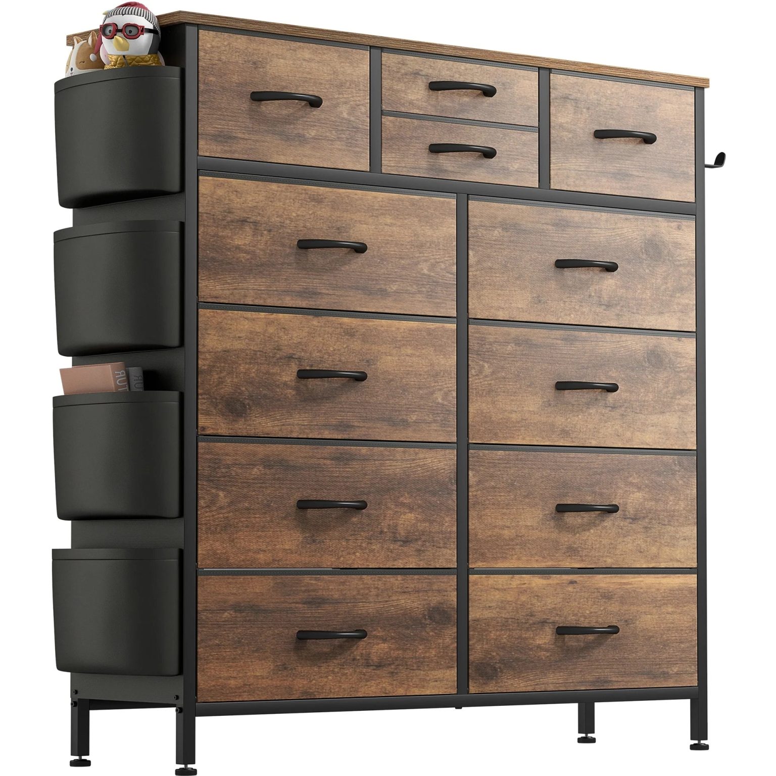 ZenVora 12 Drawer Fabric Dresser, Tall Bedroom Chest of Drawers with Storage
