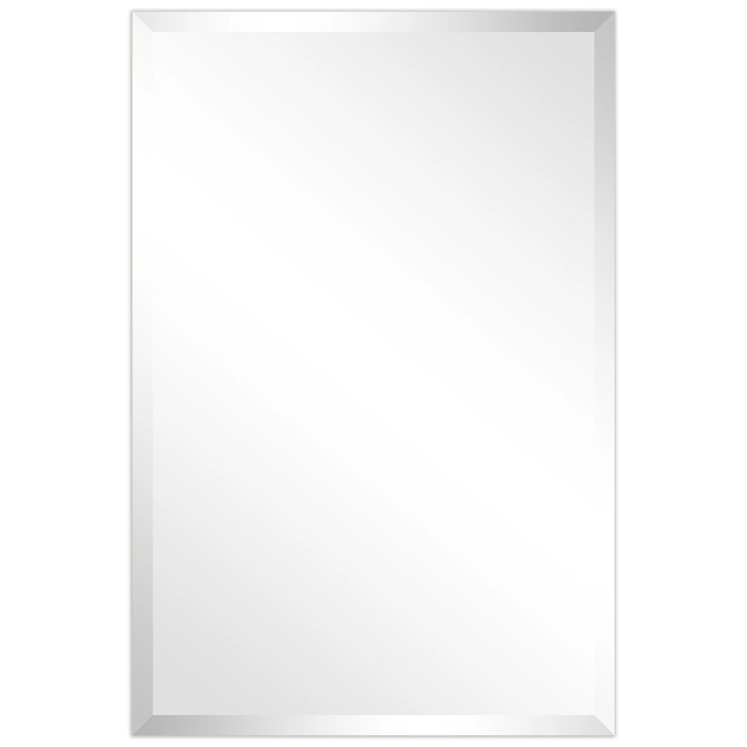 ZenVora Frameless Beveled Prism Wall Mirror, Clear Square or Rectangular Decorative Mirror for Bathroom, Bedroom and Home Decor
