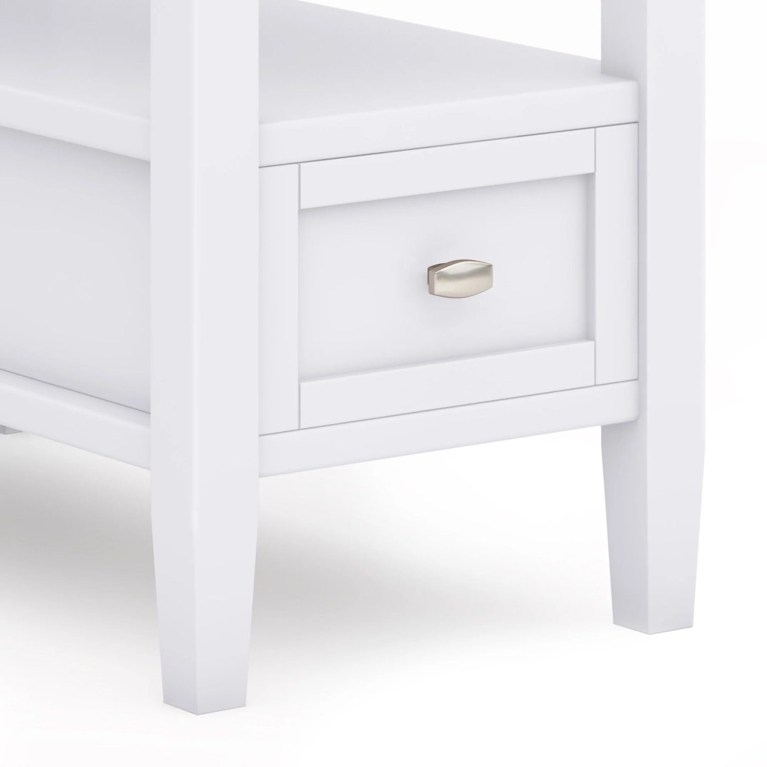 ZenVora 14" Wide Solid Wood Narrow Side Table, Rectangle Transitional Style Accent Table