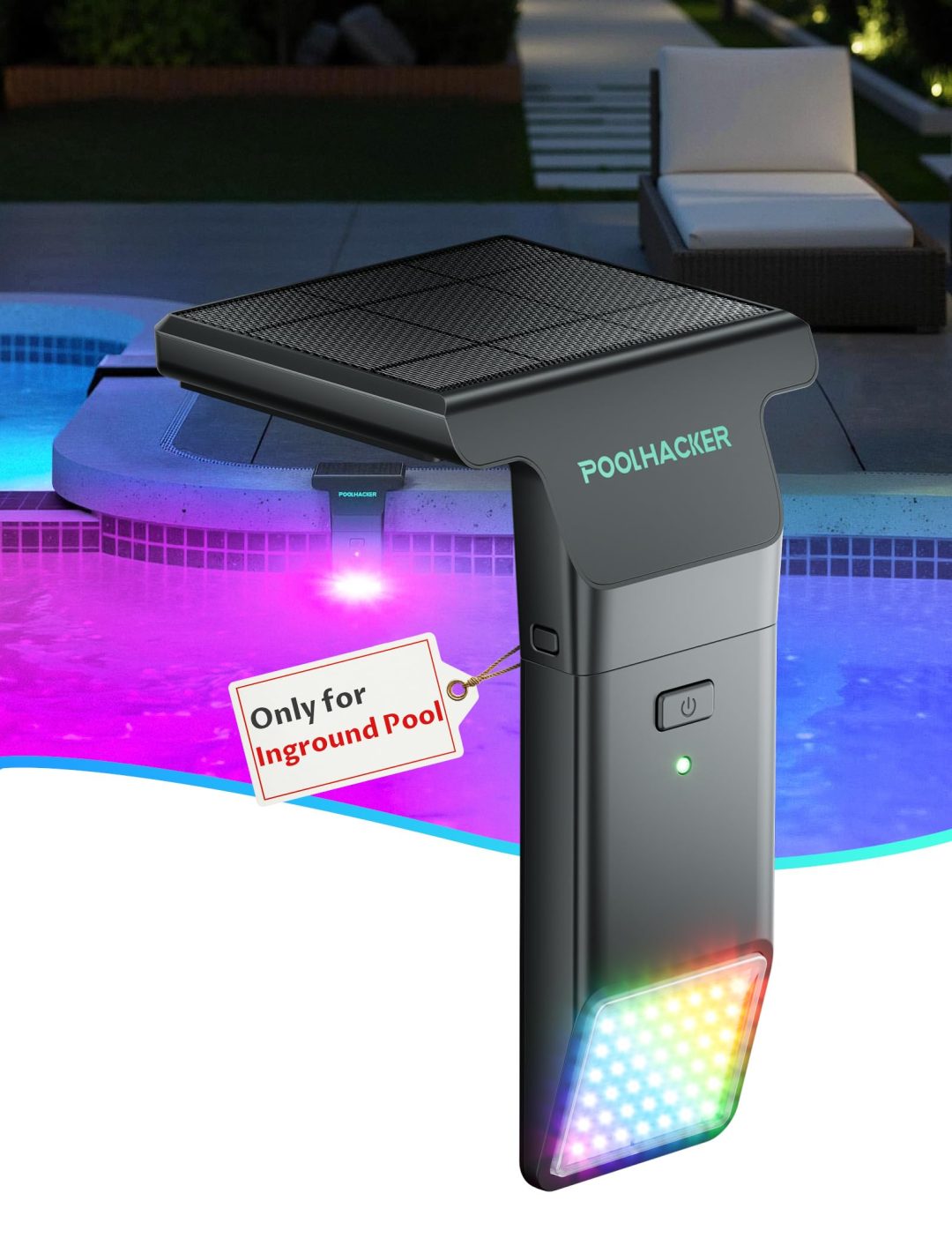 ZenVora Solar Pool Lights for Steel Wall Above Ground Pools, Solar Powered LED Swimming Pool Lighting
