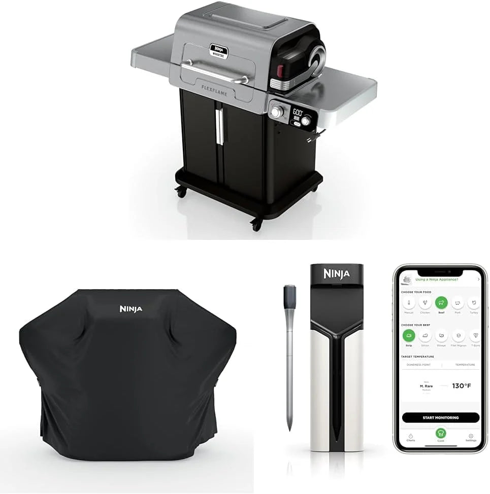 ZenVora 5-in-1 Electric and Propane Grill, 3-Burner Outdoor BBQ Grill and Smoker with Digital Controls, Griddle and Pizza Maker, Stainless Steel