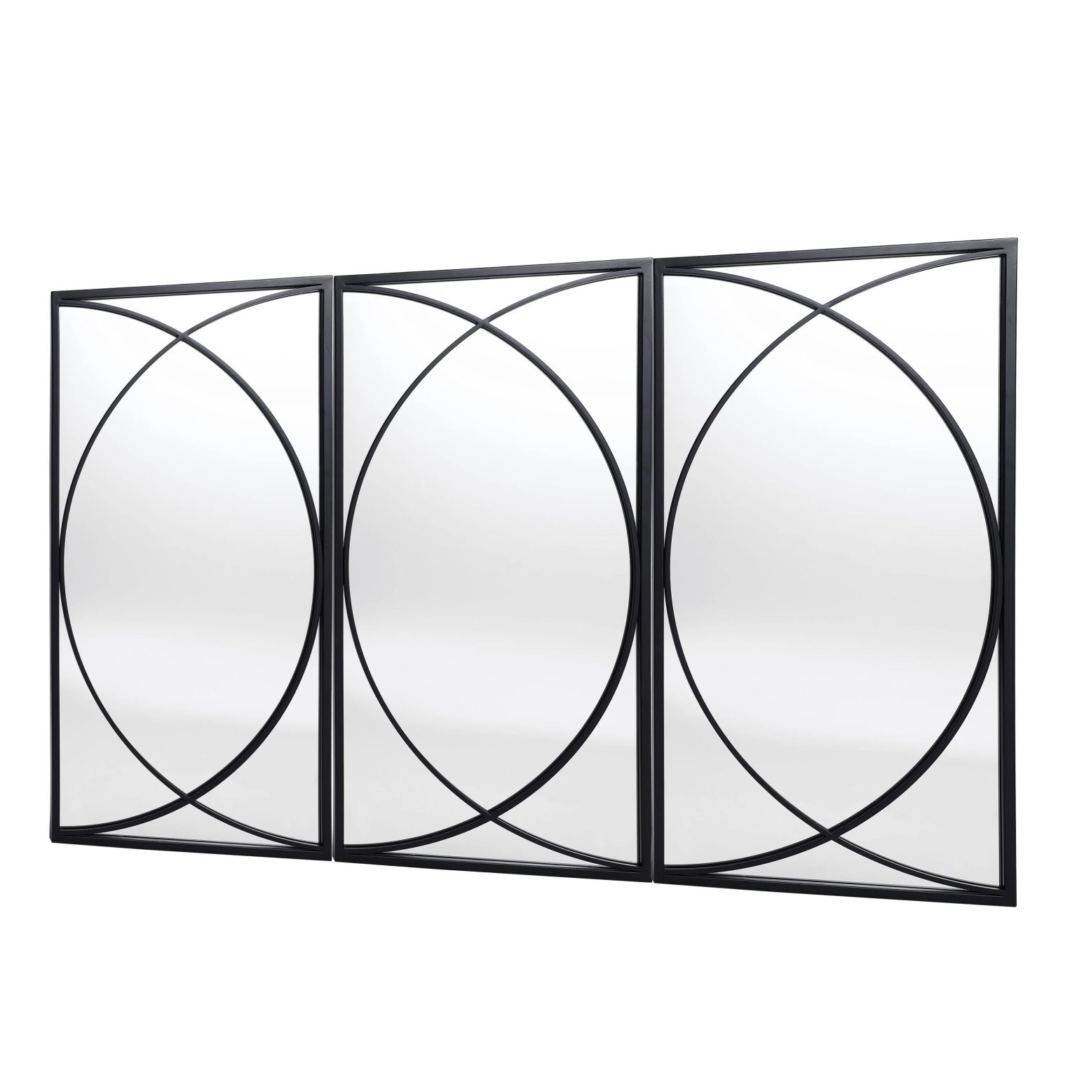 ZenVora 3-Piece Black Metal Rectangular Wall Mirror Set, 31.9" H x 15.75" W x 0.75" D