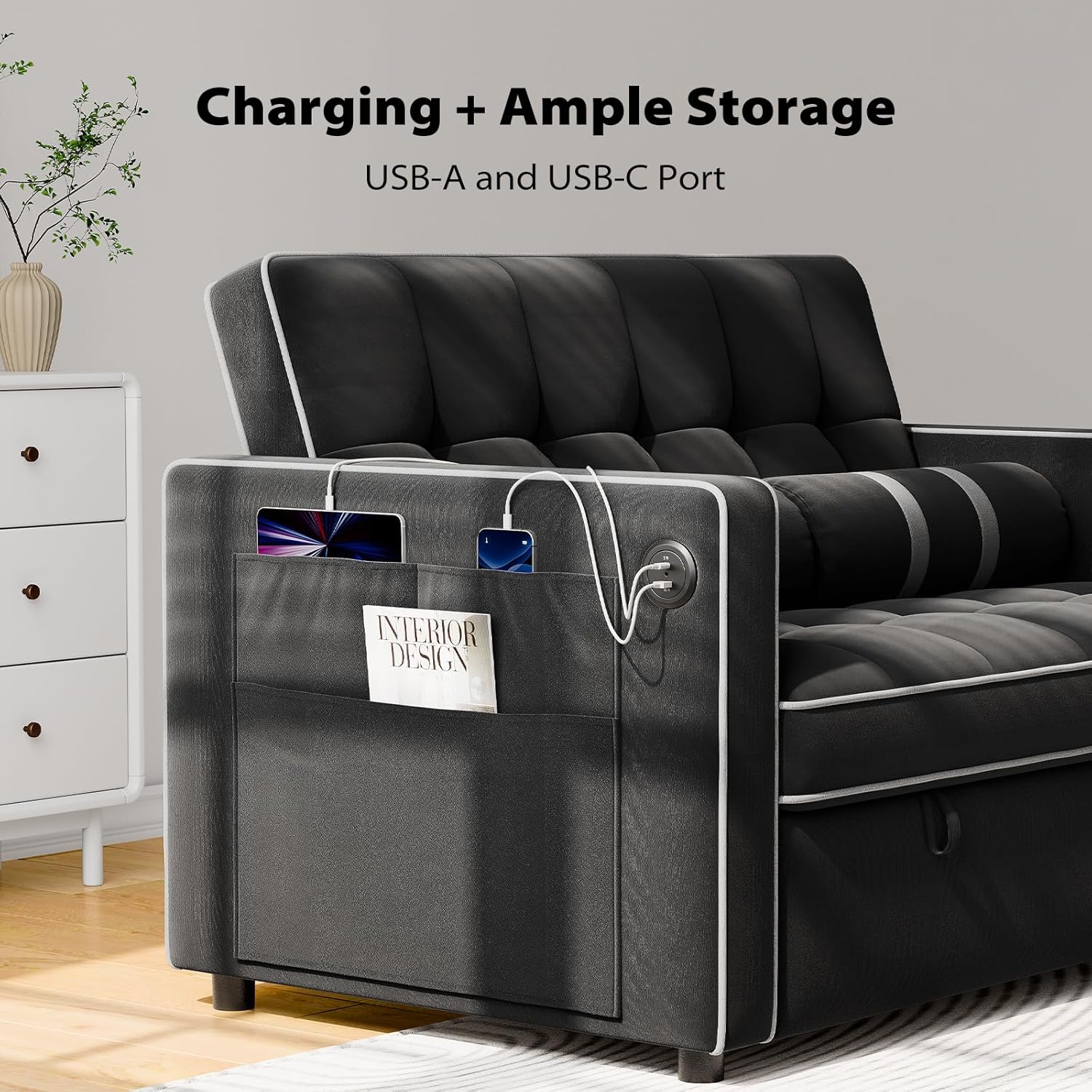 ZenVora 3-in-1 Convertible Sleeper Sofa Bed