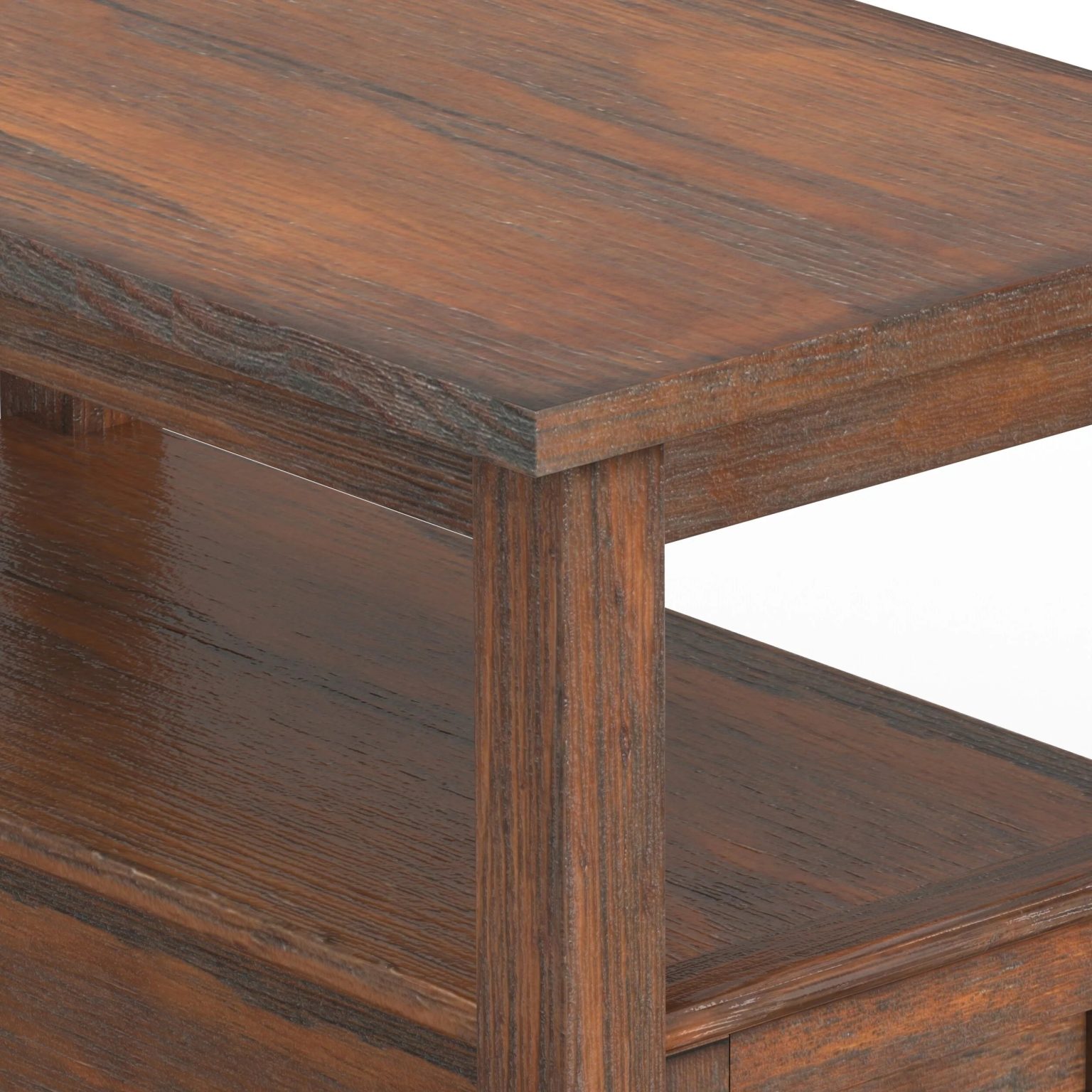 ZenVora 14" Wide Solid Wood Narrow Side Table, Rectangle Transitional Style Accent Table