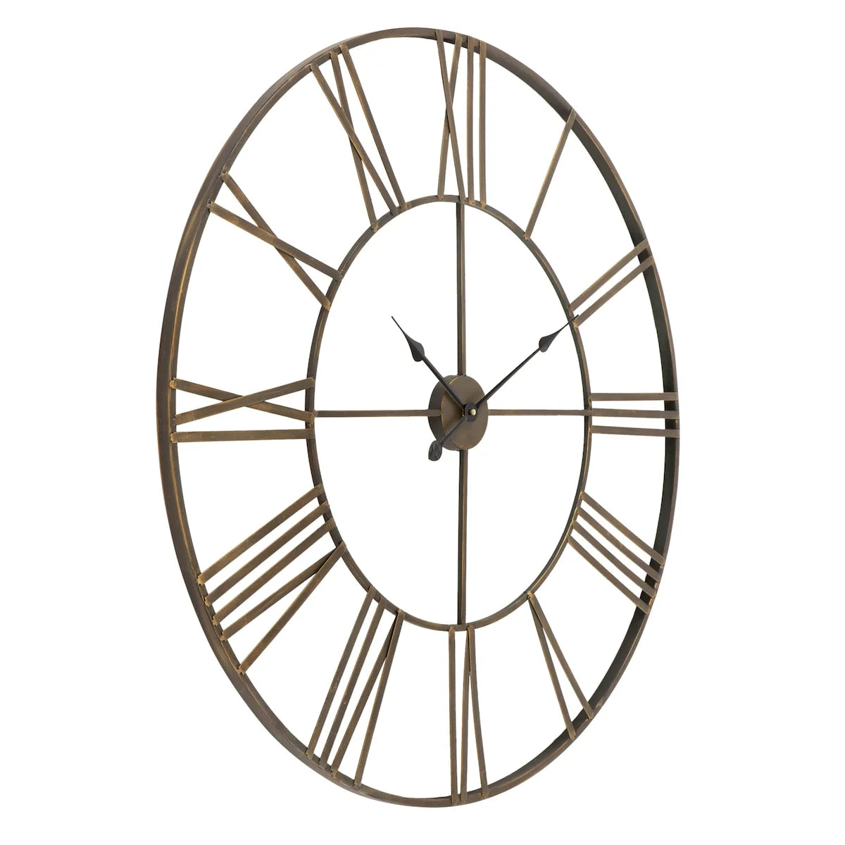 ZenVora Modern Round Metal Wall Clock, Decorative Circular Hanging Clock for Living Room, Bedroom and Office