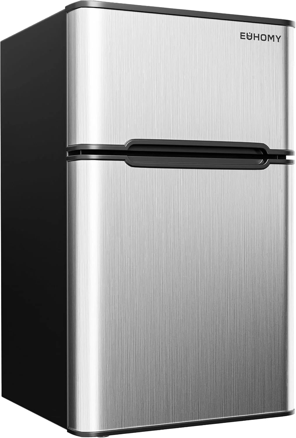 ZenVora 3.2 Cu. Ft. 2-Door Mini Fridge with Freezer, Compact Refrigerator, Silver