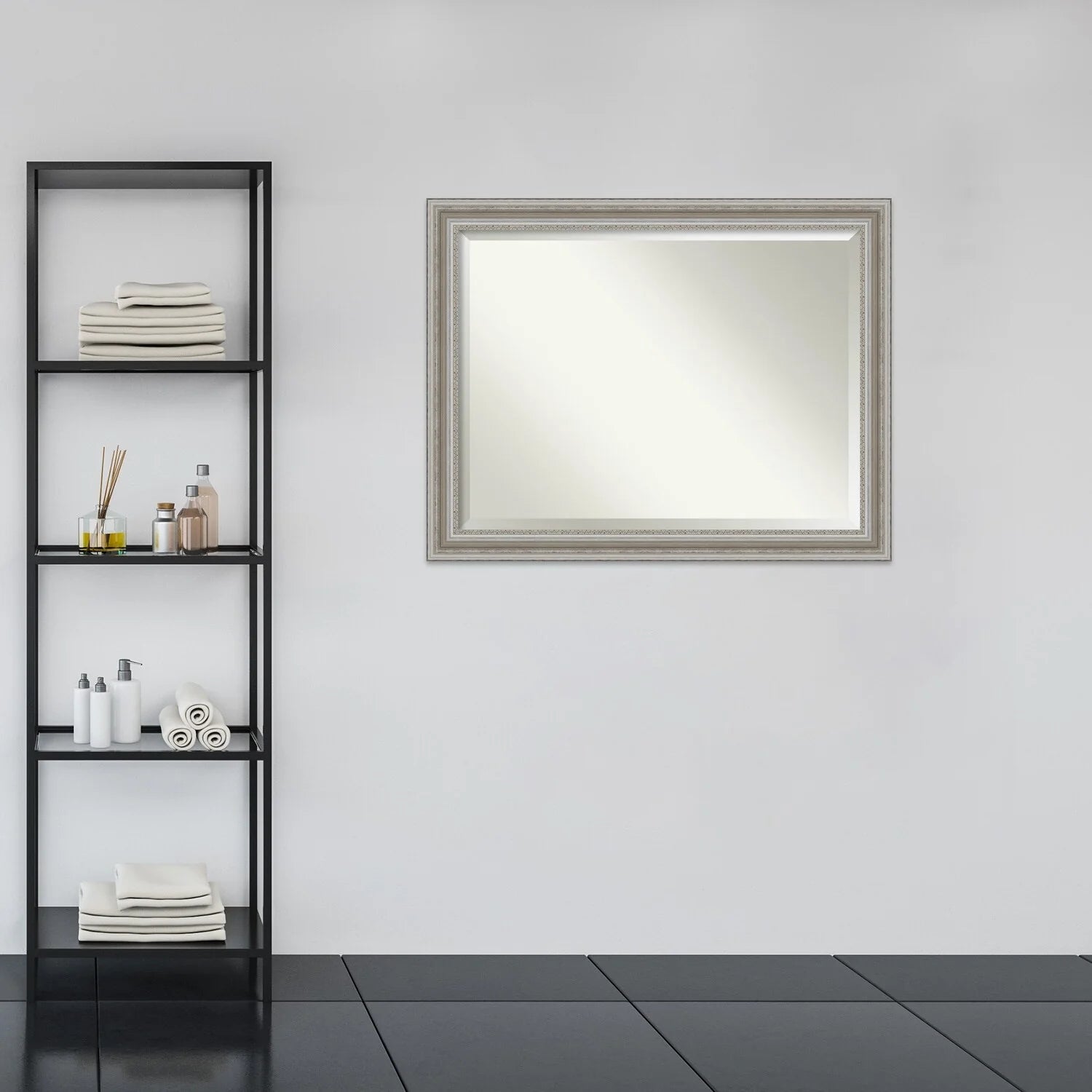 ZenVora Beveled Bathroom Wall Mirror, Silver Frame Decorative Vanity Mirror for Bathroom, Bedroom and Entryway