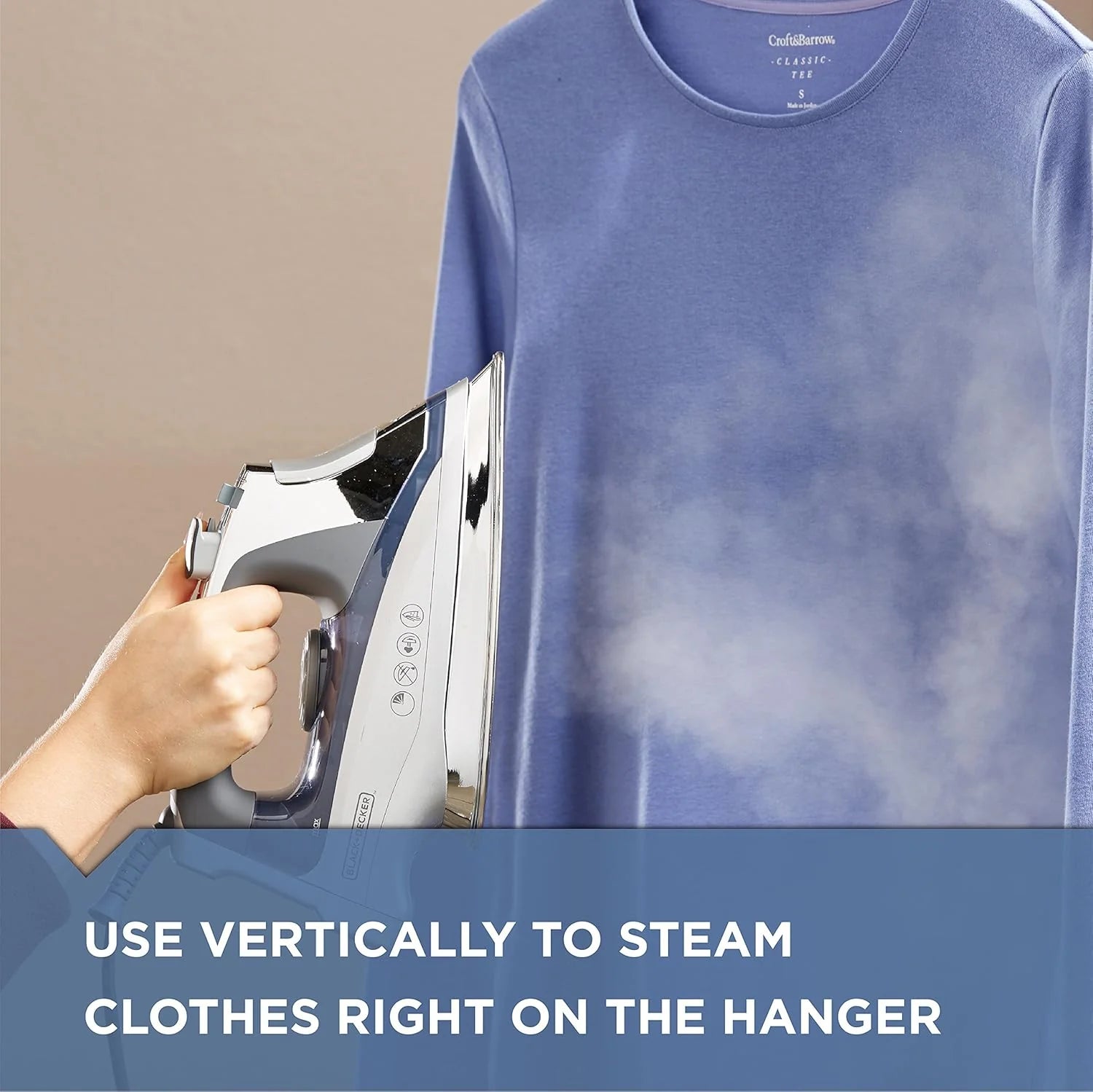 ZenVora Professional Steam Iron for Clothes, Powerful High Steam Output Garment Iron for Home and Travel