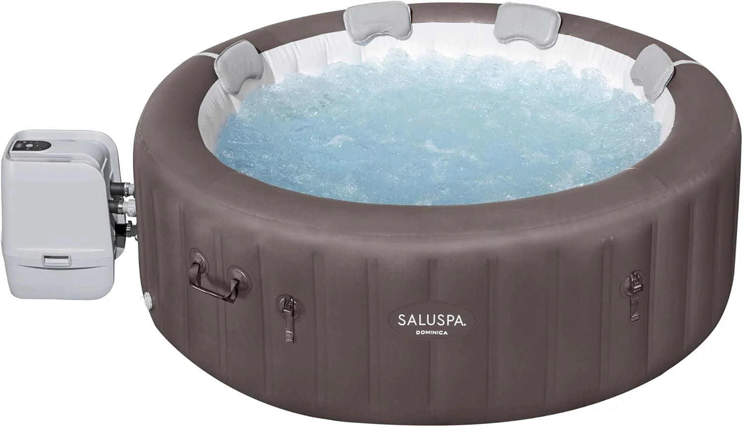ZenVora 71 x 26-Inch Inflatable Hot Tub Spa for 2-4 Persons, Portable, with 2 Covers, Black