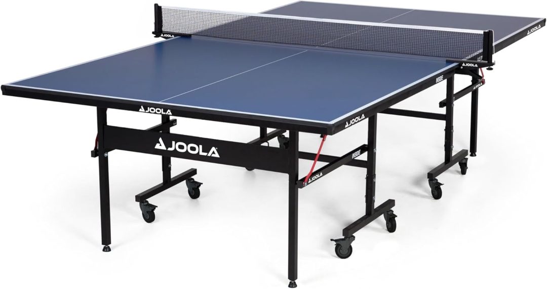ZenVora Indoor Ping Pong Table with MDF Surface, Quick-Clamp Net Set, Foldable Design and Single-Player Playback Mode