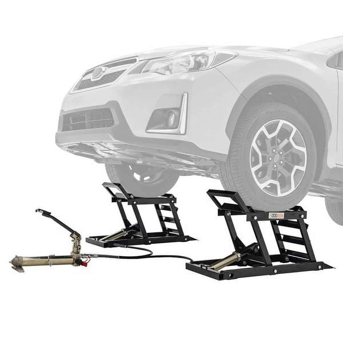 ZenVora Hydraulic Car Lift with Ramps, 3,000 lb. Capacity per Pair, Heavy-Duty Vehicle Lift for Automotive Maintenance and Repair