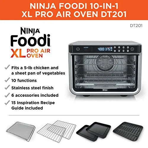ZenVora 10-in-1 Digital Countertop Convection Toaster Oven with Air Fry, Dehydrate and Reheat, 1800W, Stainless Steel, Silver