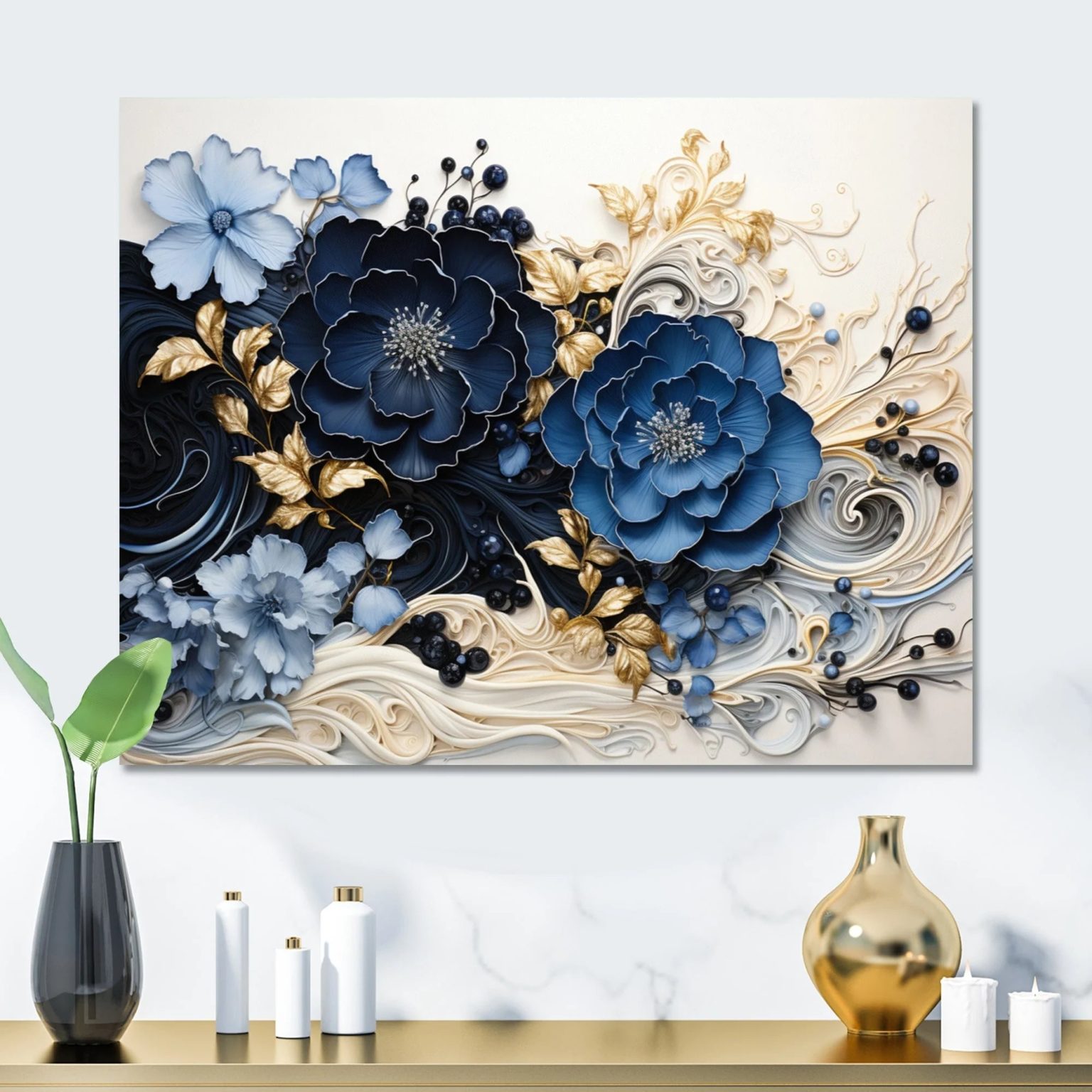 ZenVora Abstract Spiral Metal Wall Art, Liquid Ink Inspired Decorative Wall Decor for Living Room
