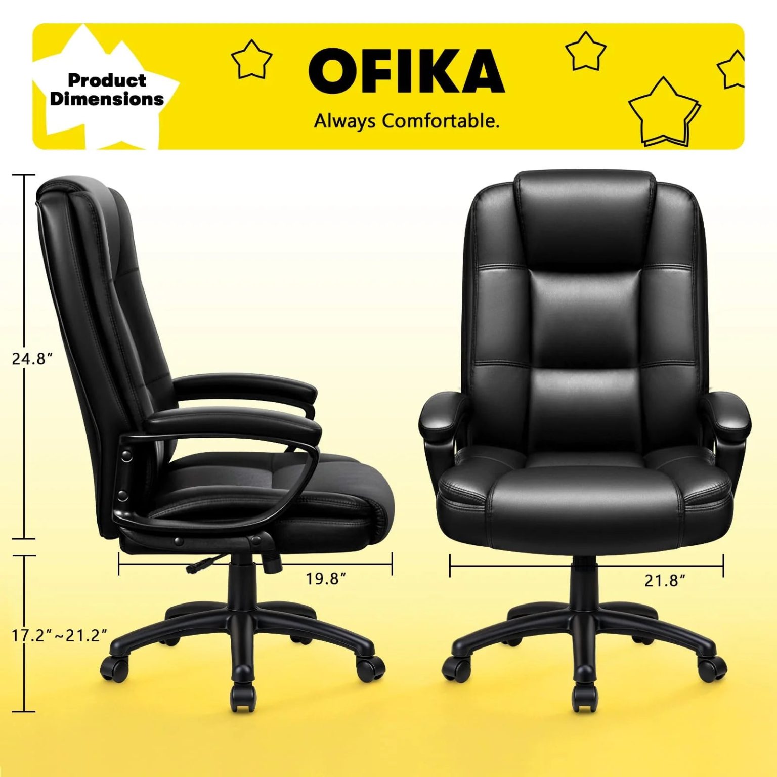 ZenVora Big and Tall Home Office Chair, Heavy Duty Ergonomic Computer Desk Chair for Home and Work