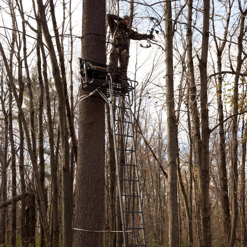 ZenVora 21-Foot 2-Person Ladder Treestand, Heavy-Duty Hunting Tree Stand with Ladder, Elevated Outdoor Hunting Platform