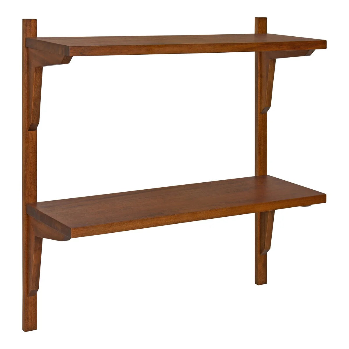 ZenVora Mid-Century Wall Shelves, 24x8x24 Inch Decorative Wall Mounted Storage and Display Shelving for Home Decor