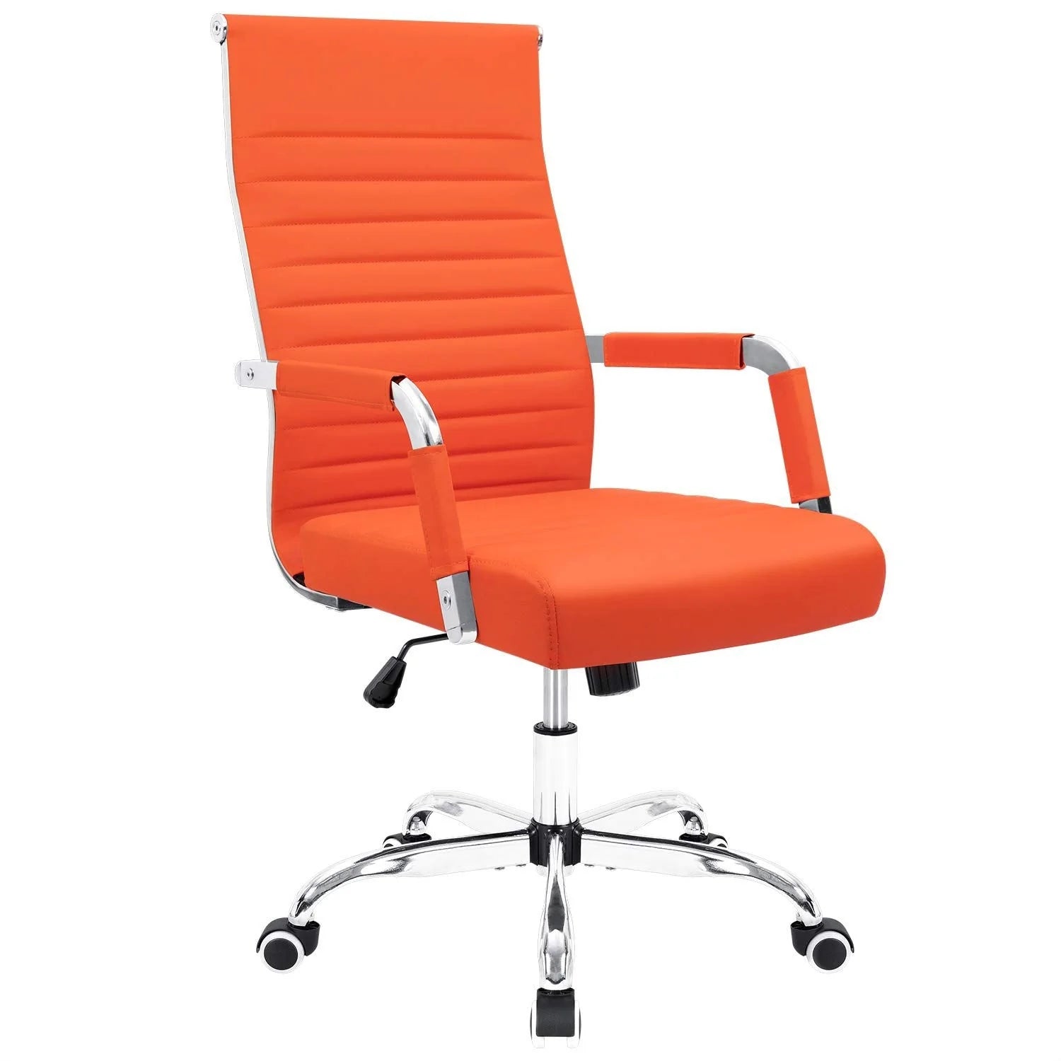 ZenVora Ergonomic Ribbed Office Chair, Modern Computer Desk Chair with Comfortable Upholstered Seat for Home and Office