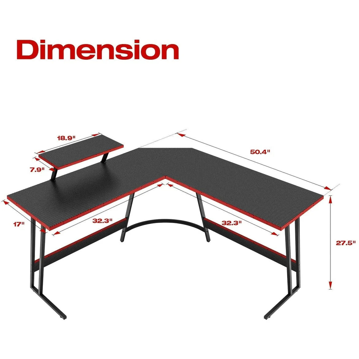 ZenVora L Shaped Gaming Desk, Corner Computer PC Workstation for Gaming, Home Office and Study