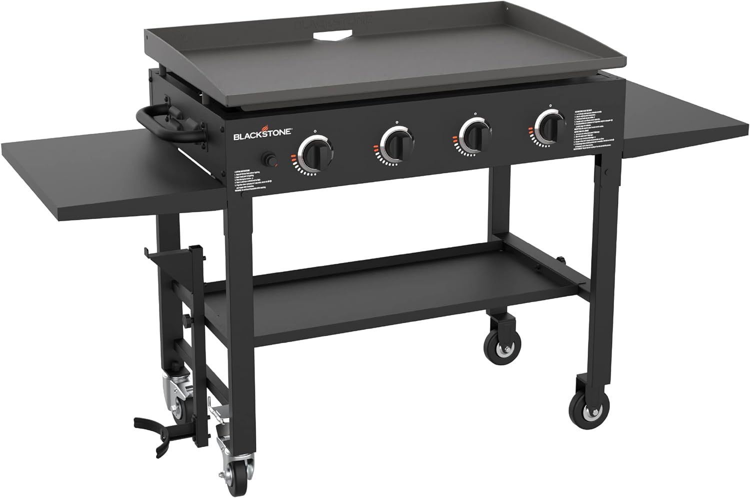 ZenVora 36-Inch 4-Burner Propane Gas Griddle with Flat Top and Side Stands