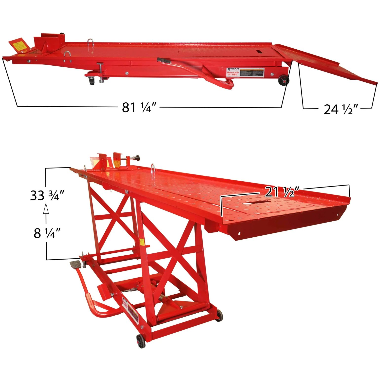 ZenVora 1,000 lb Hydraulic Motorcycle Lift Table Extra Long Heavy Duty