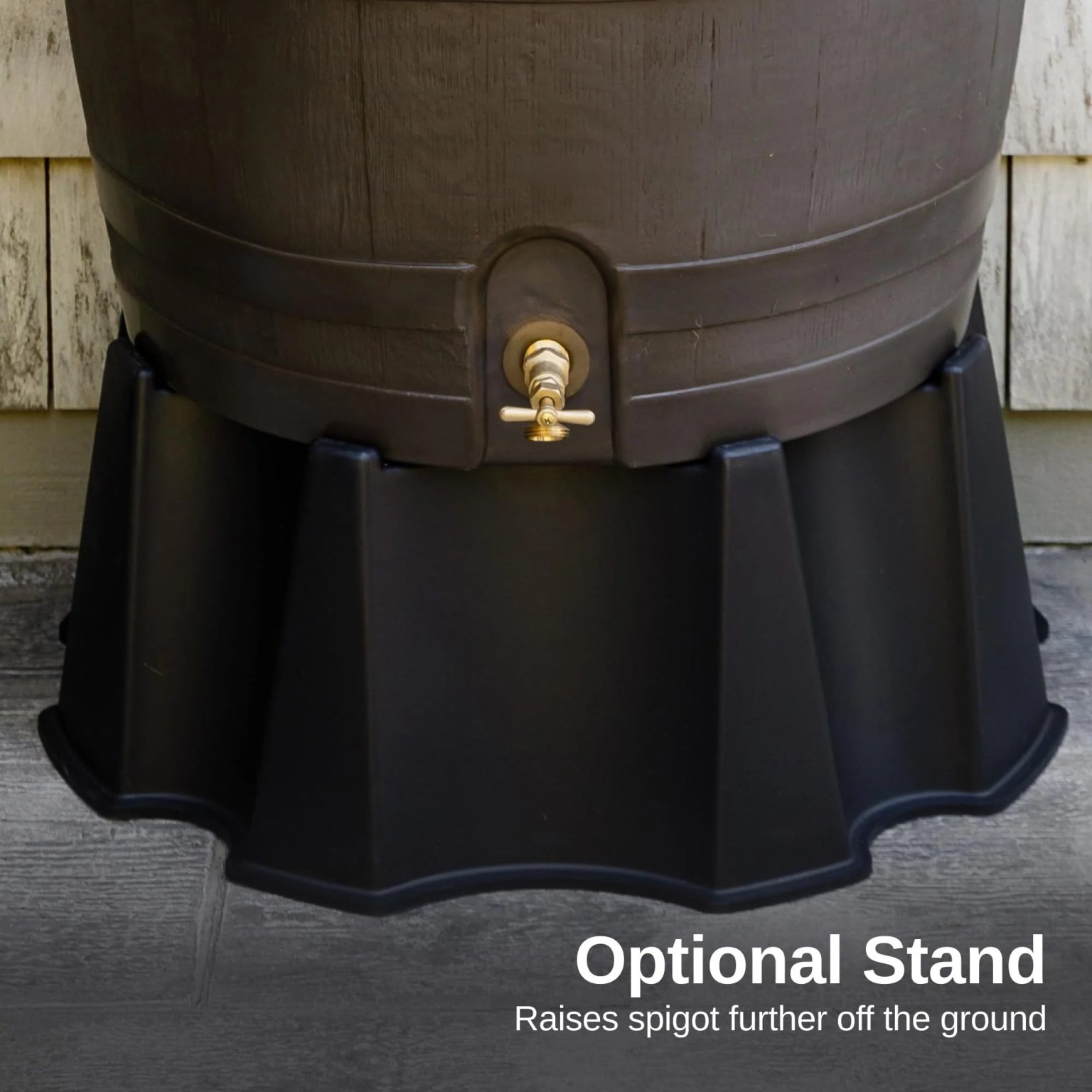 ZenVora 50 Gallon Rain Barrel with Brass Spigot, Walnut Rainwater Collection Barrel for Garden and Outdoor Use