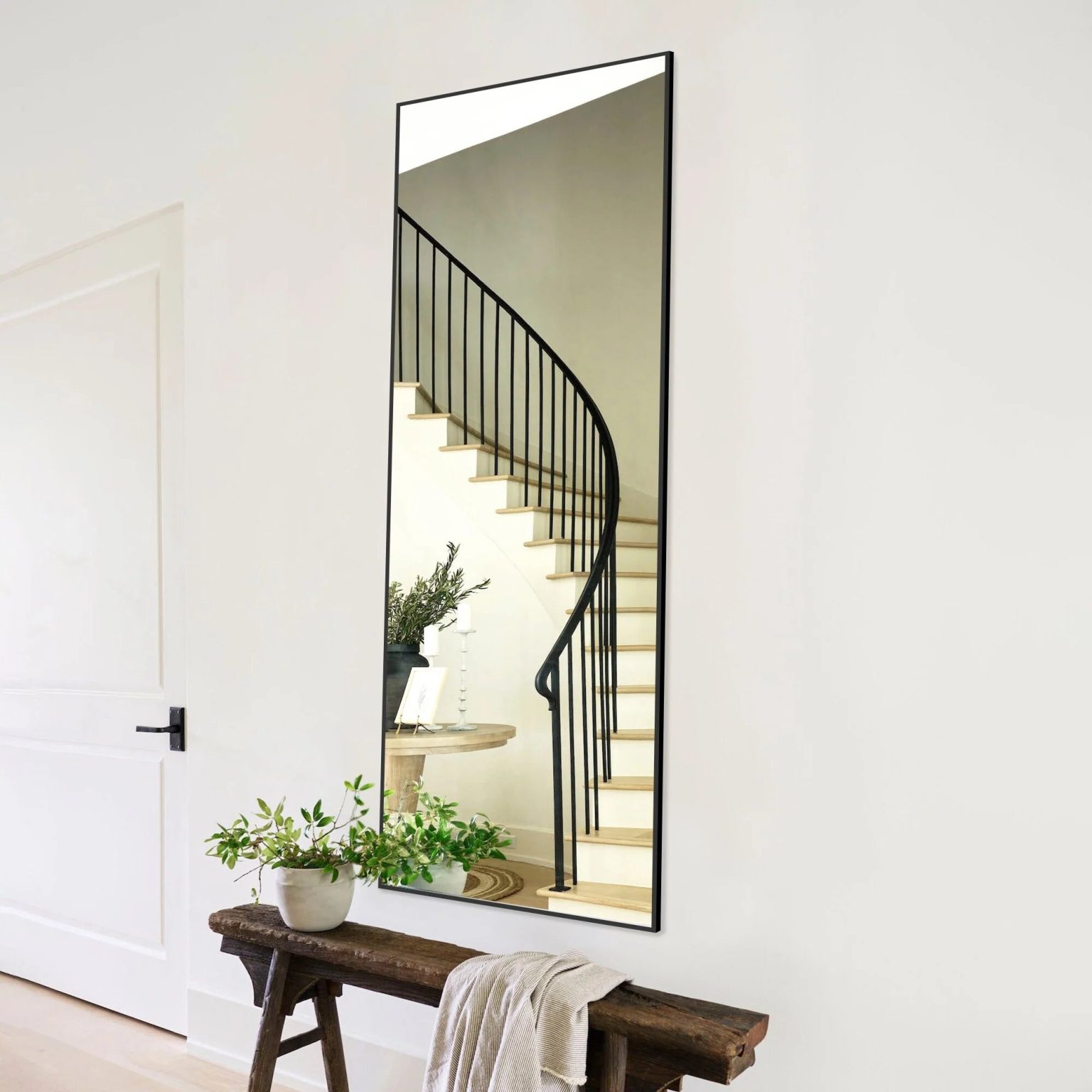 ZenVora 64x21 Full Length Floor Mirror, Large Full Body Aluminum Alloy Frame Standing Mirror with Stand and Wall Mount Option