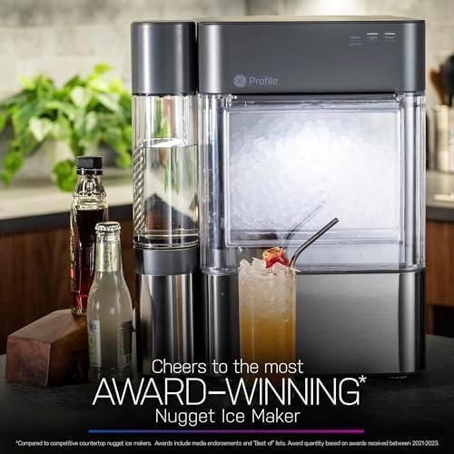 ZenVora Countertop Nugget Ice Maker with 1-Gallon Water Tank, Makes 38 lbs of Pellet Ice in 24 Hours, WiFi Smart Connectivity, Includes Ice Scoop, Stainless Steel