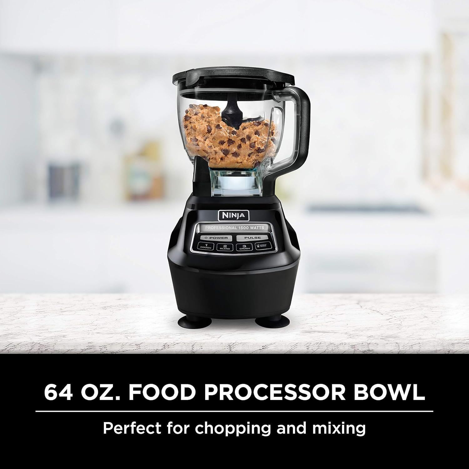 ZenVora 1500W Blender and Food Processor System with 72-Oz. Pitcher, 64-Oz. Bowl and 16-Oz. To-Go Cups, Black
