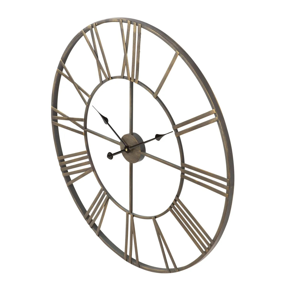 ZenVora Modern Round Metal Wall Clock, Decorative Circular Hanging Clock for Living Room, Bedroom and Office