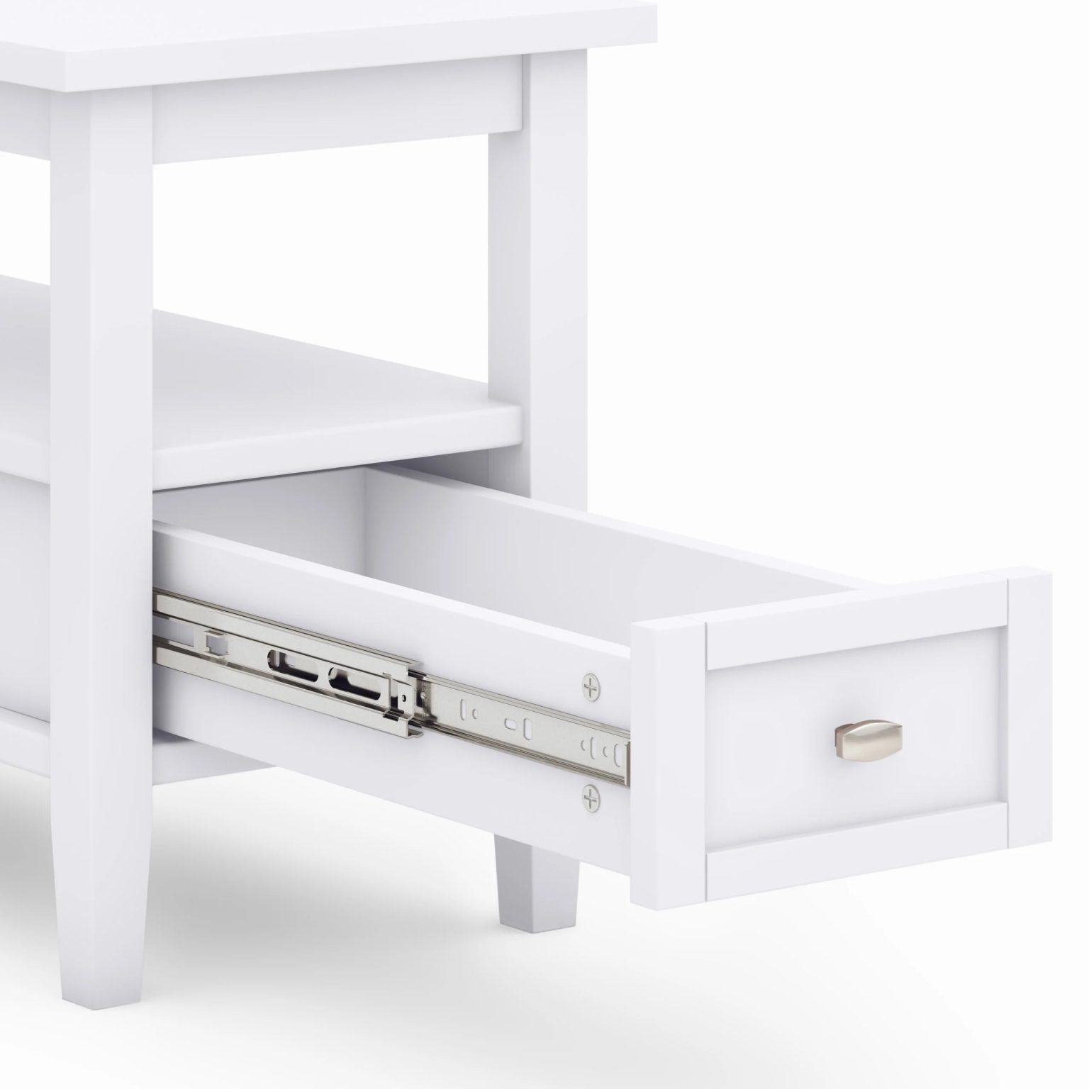 ZenVora 14" Wide Solid Wood Narrow Side Table, Rectangle Transitional Style Accent Table