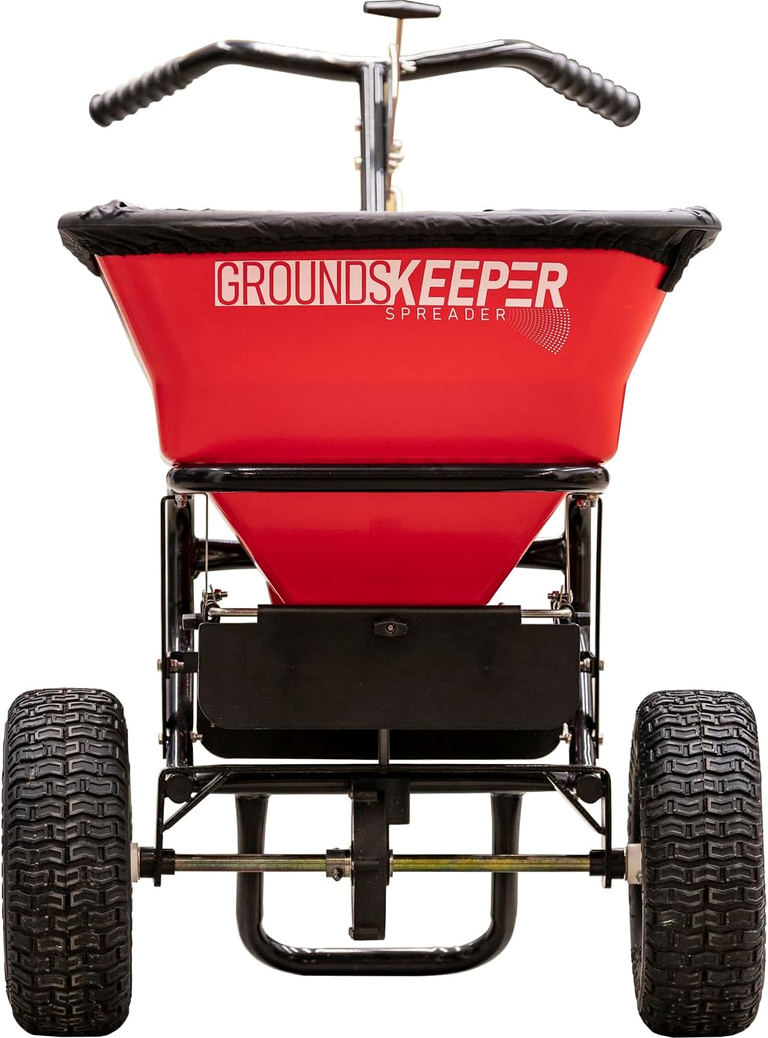 ZenVora 100 lb Walk Behind Push Spreader - Multi Purpose Fertilizer Seed Salt & De-Icer Spreader