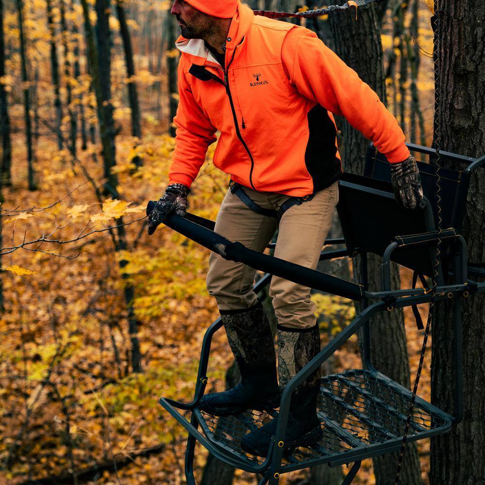 ZenVora Jumbo Jack Ladder Stand – Adjustable Shooting Rail, Large Platform, Mesh Seat