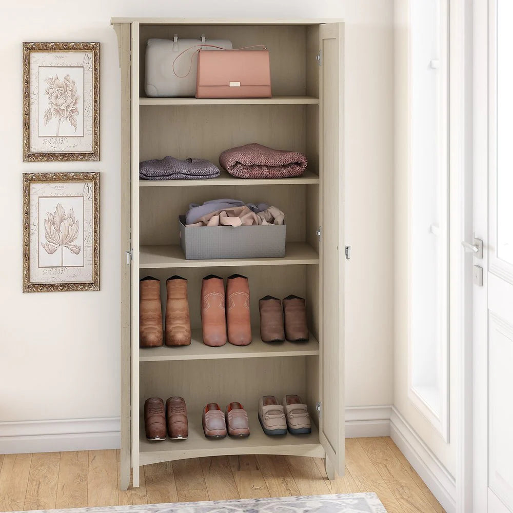 ZenVora Tall Storage Cabinet with Doors, Freestanding Shelving Organizer with Adjustable Shelves for Home, Office and Living Room
