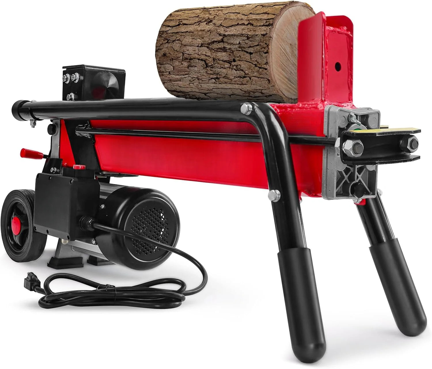 ZenVora PowerSmart 7-Ton Electric Log Splitter, 15 Amp Hydraulic Wood Splitter with Wheels, 20-Inch Log Capacity