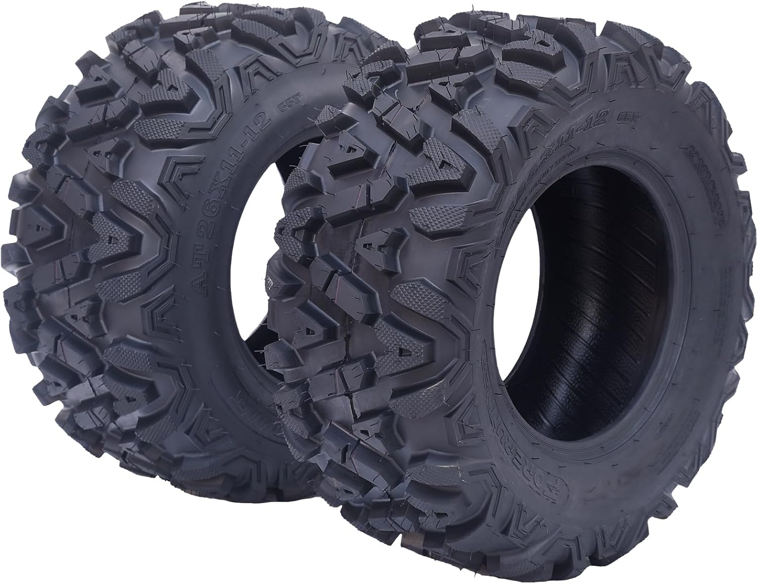 ZenVora Set of 2 26x12-12 6PR All-Terrain ATV/UTV Off-Road Tires, Black