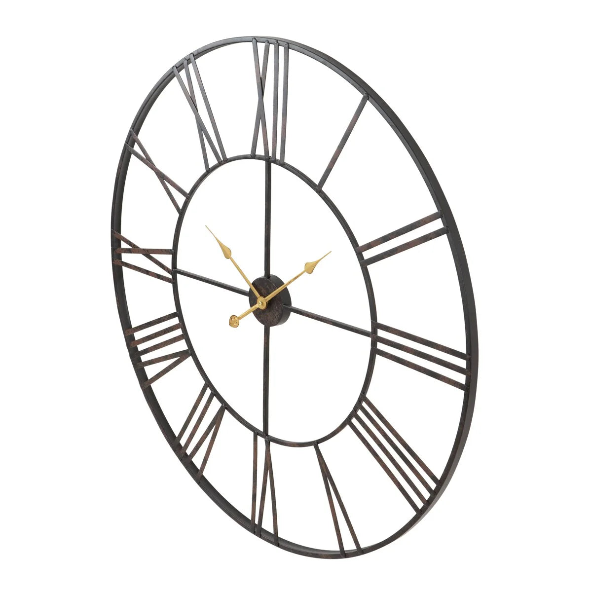 ZenVora Modern Round Metal Wall Clock, Decorative Circular Hanging Clock for Living Room, Bedroom and Office