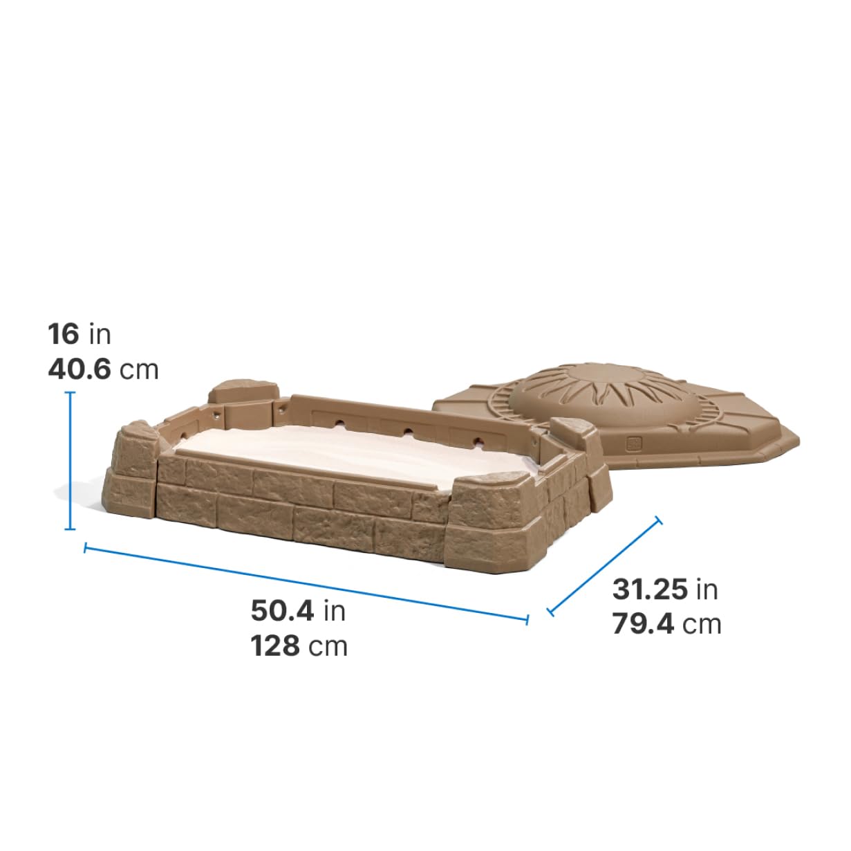 ZenVora Kids Sandbox, Outdoor Sand Activity Sensory Play Pit for Children