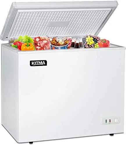 ZenVora Commercial Top Chest Freezer 7 Cu. Ft - Deep Ice Cream Freezer with Wire Storage Basket, Solid Door, for Groceries, Kitchen, Restaurant White