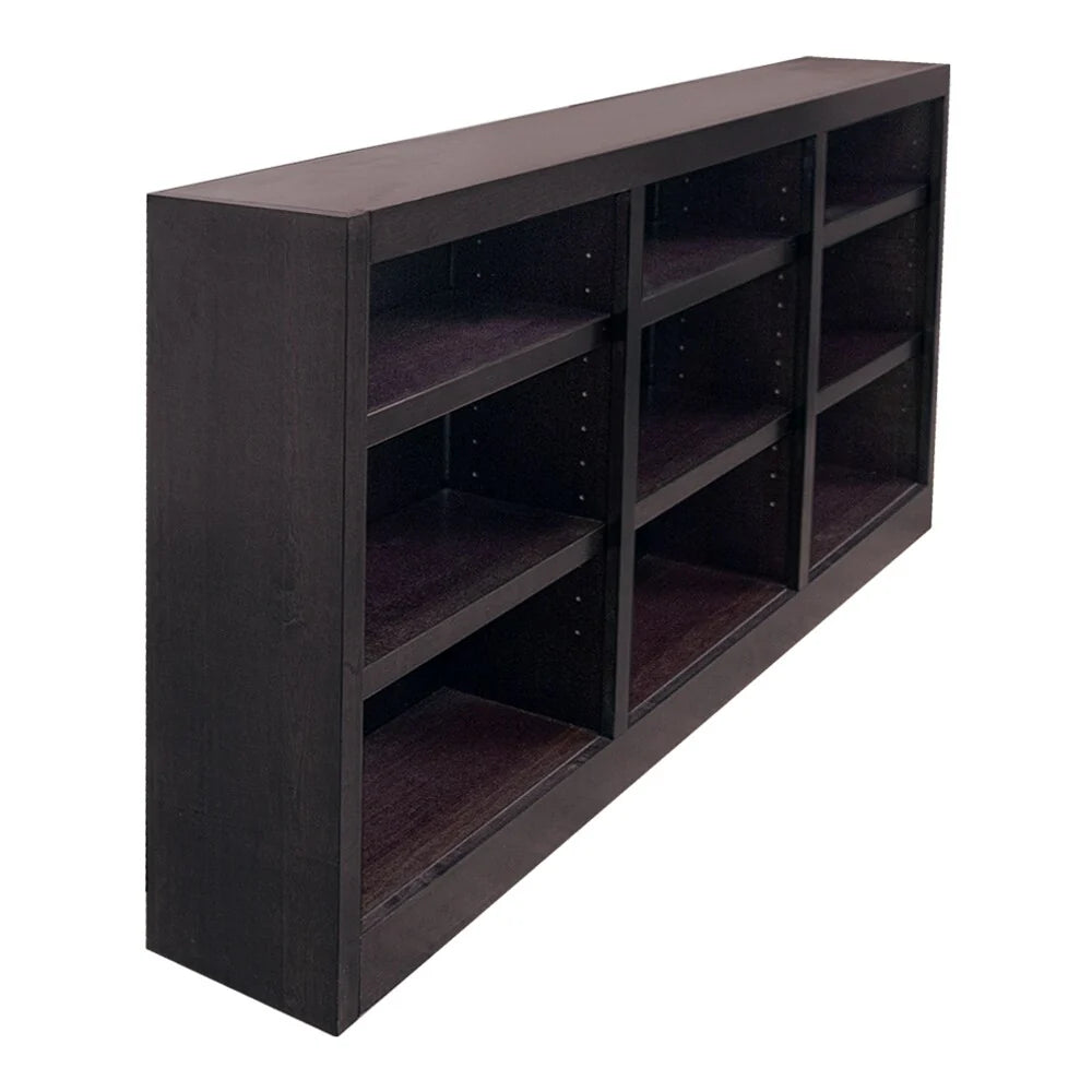 ZenVora Triple Wide Wood Bookcase, 9 Shelf 36 Inch Tall Bookshelf for Home, Office and Display Storage