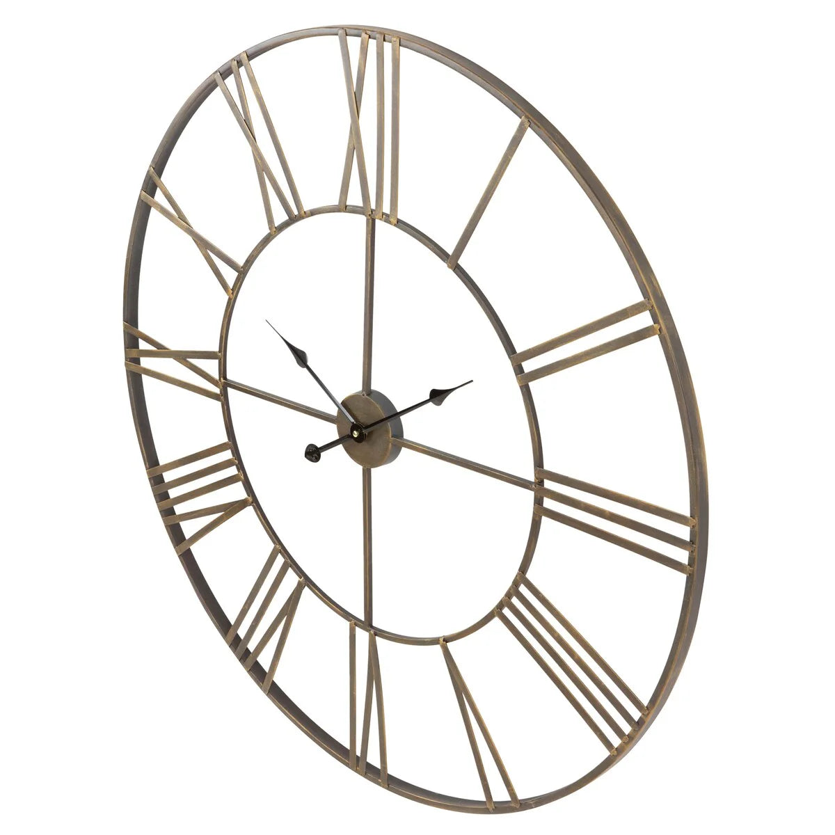 ZenVora Modern Round Metal Wall Clock, Decorative Circular Hanging Clock for Living Room, Bedroom and Office